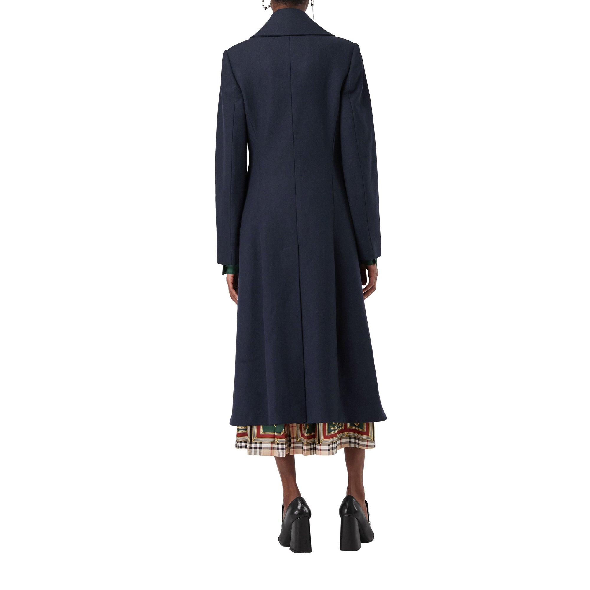 NAVY Manteau ajusté en laine et cachemire mélangés à double boutonnage