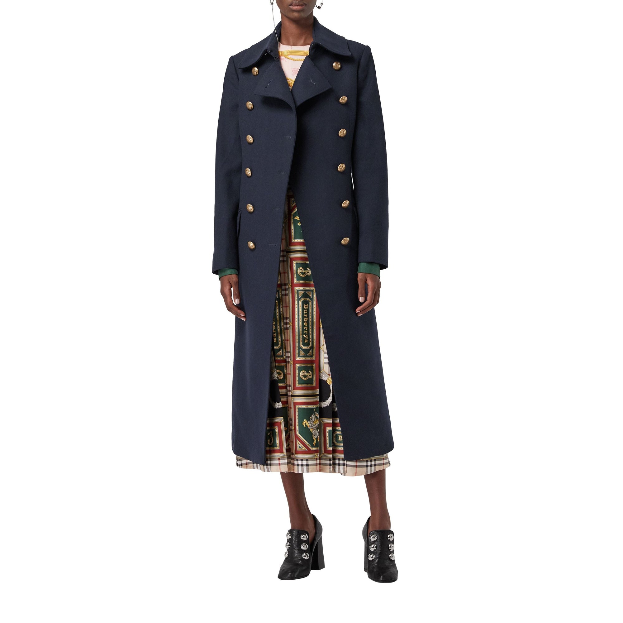 NAVY Manteau ajusté en laine et cachemire mélangés à double boutonnage
