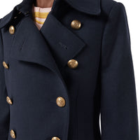 NAVY Manteau ajusté en laine et cachemire mélangés à double boutonnage