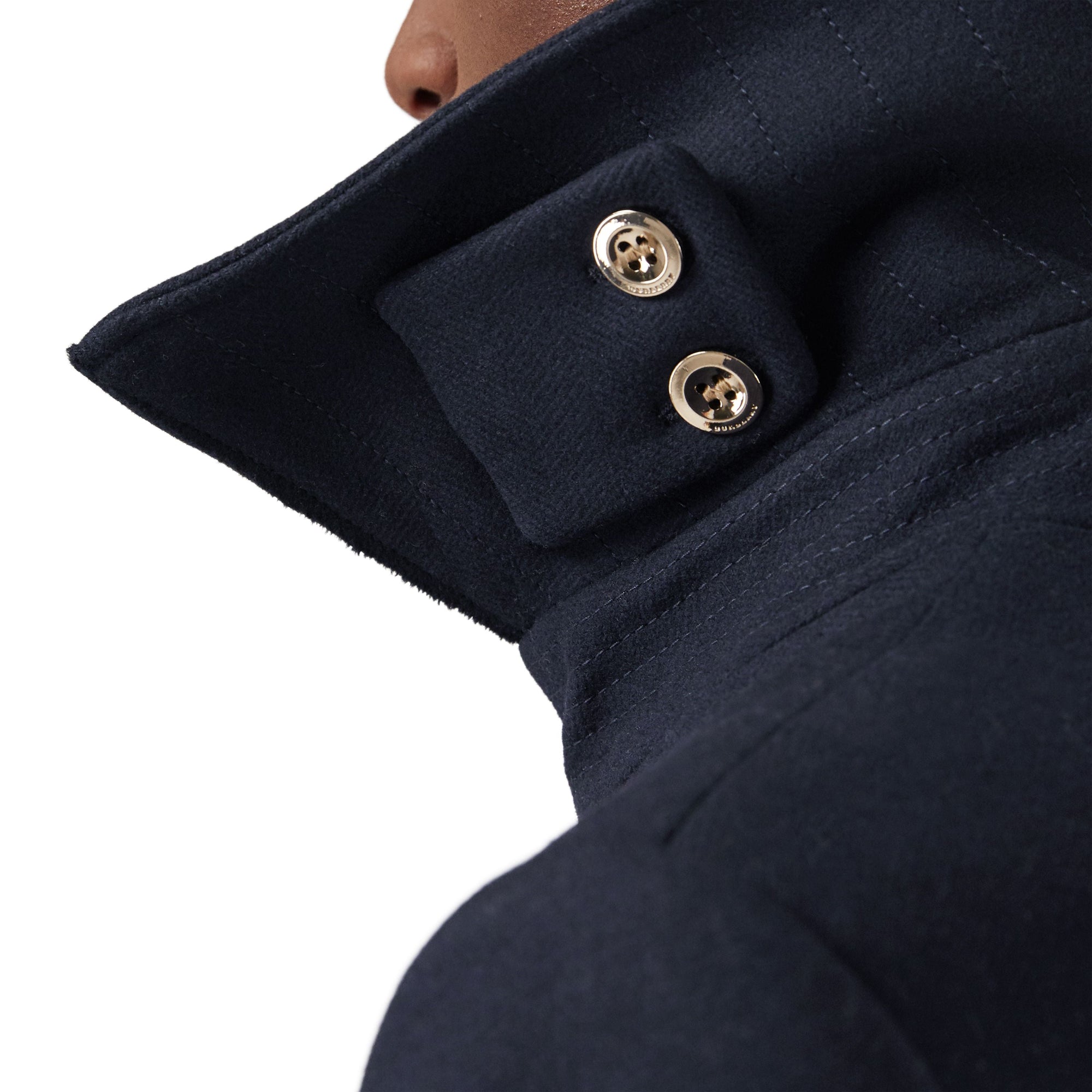 NAVY Manteau ajusté en laine et cachemire mélangés à double boutonnage
