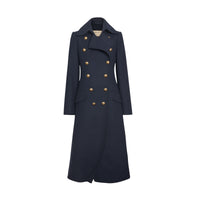 NAVY Manteau ajusté en laine et cachemire mélangés à double boutonnage