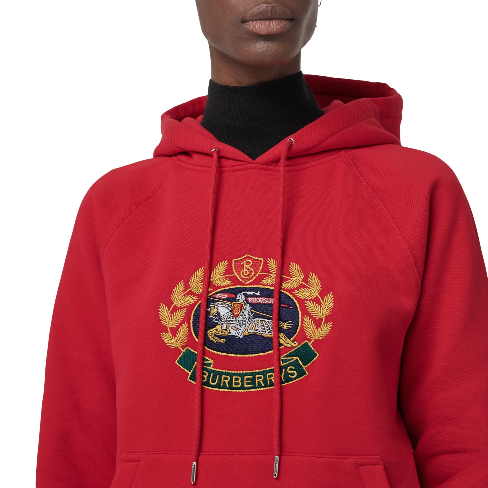 Hoodie oversize avec logo d'archive brodé - Rouge Vif