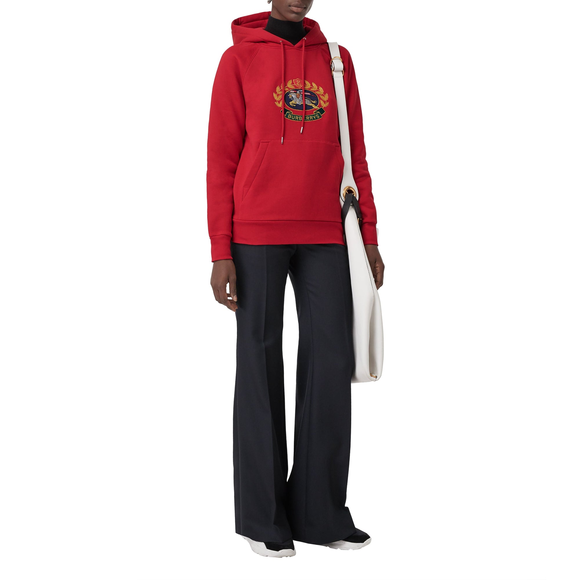 Hoodie oversize avec logo d'archive brodé - Rouge Vif