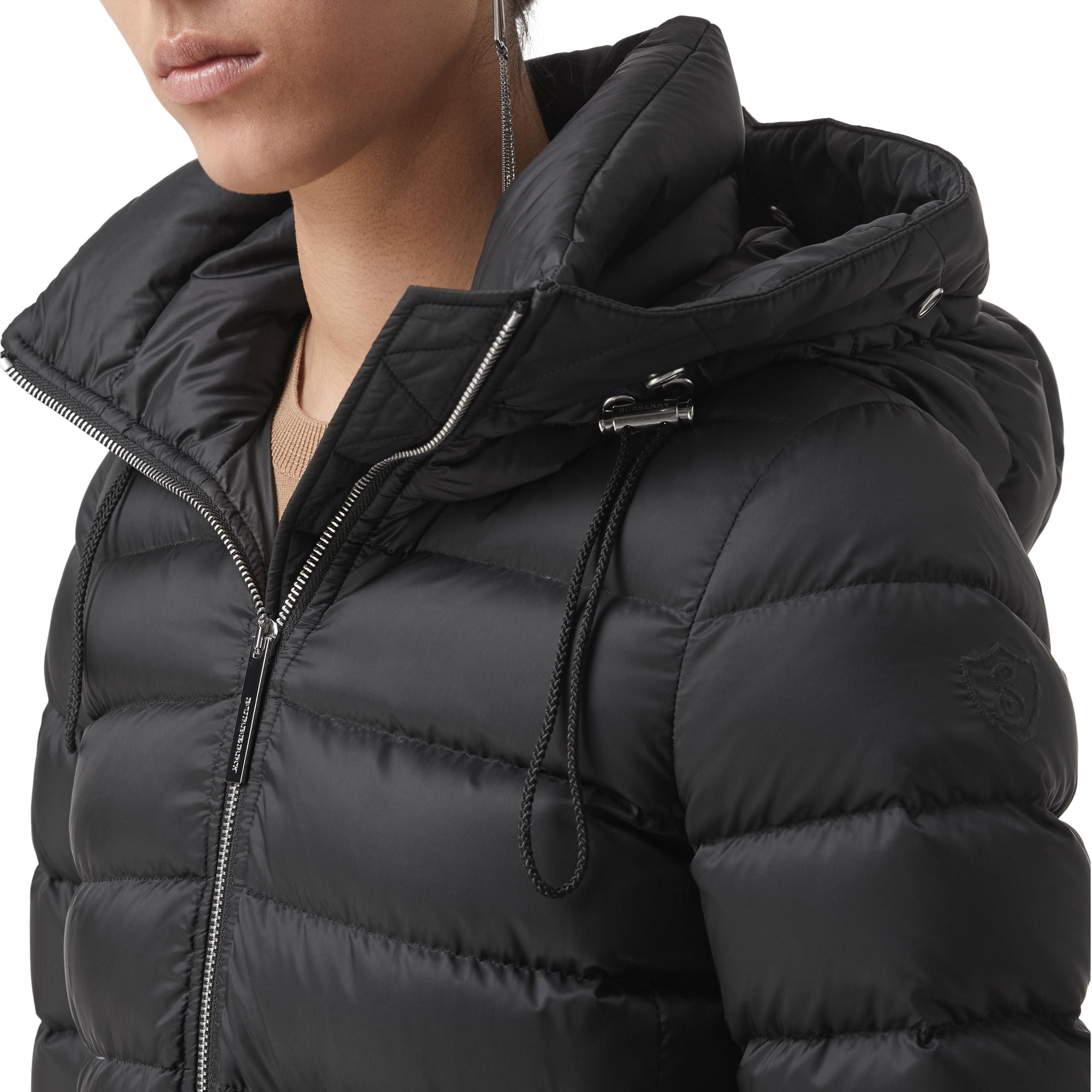 BLACK Doudoune rembourrée en duvet avec bordure en shearling amovible