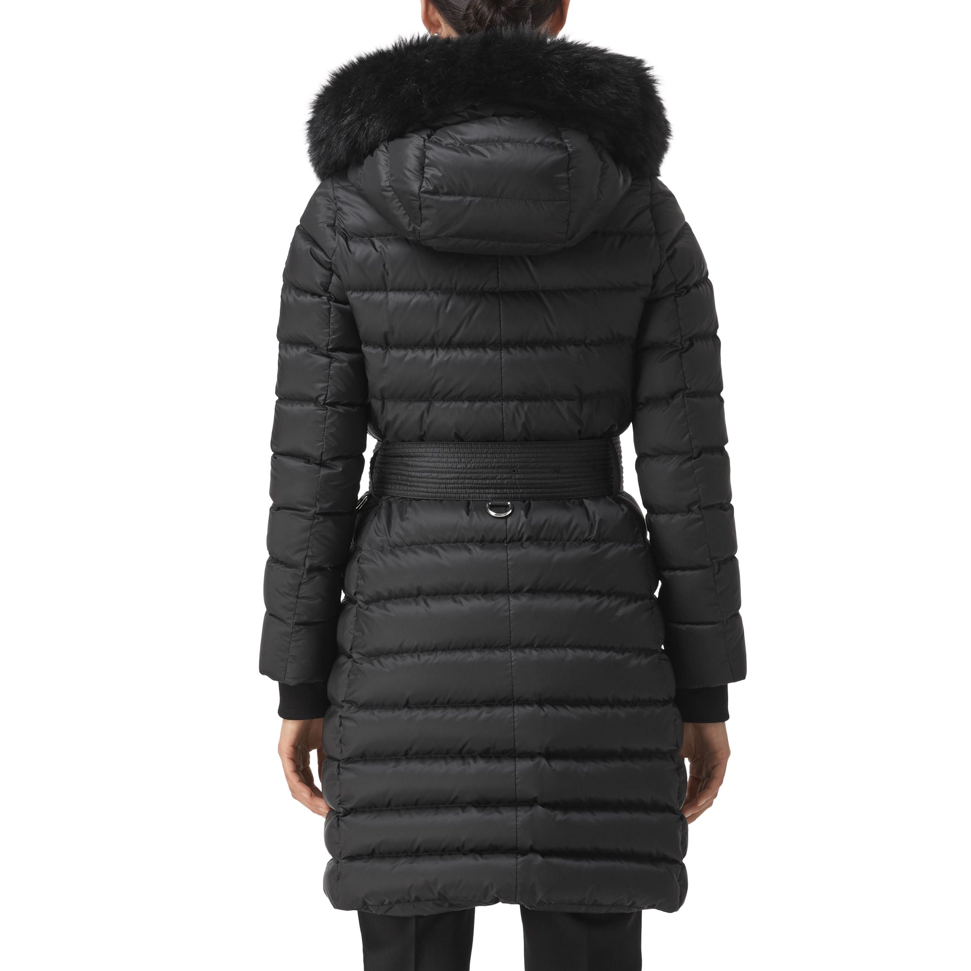 BLACK Doudoune rembourrée en duvet avec bordure en shearling amovible