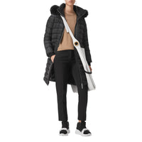 BLACK Doudoune rembourrée en duvet avec bordure en shearling amovible