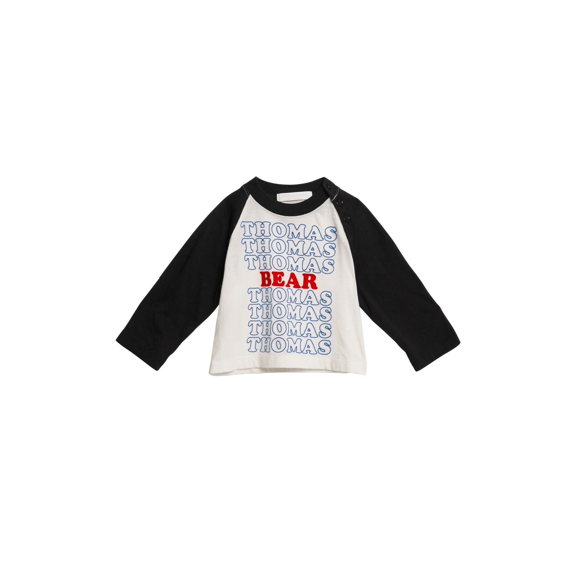 WHITE Haut en coton à manches raglan avec imprimé Thomas Bear