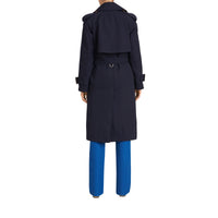NAVY Trench en gabardine de laine avec revers oversize