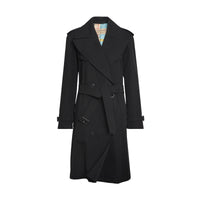 BLACK Trench en gabardine de coton avec revers oversize