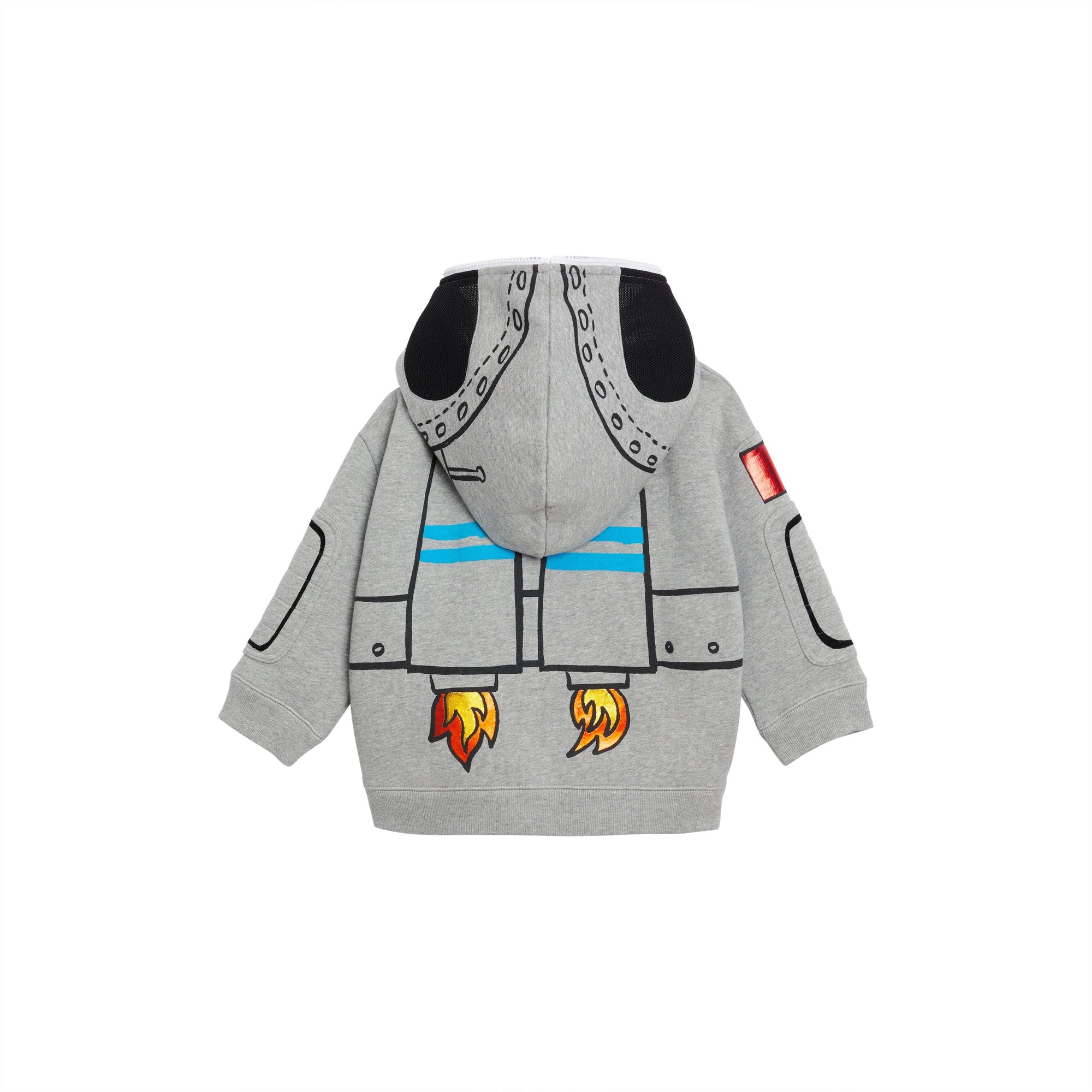 GREY MELANGE Veste à capuche en jersey avec imprimé astronaute