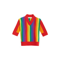 MULTICOLOUR Robe pull en laine et cachemire rayée