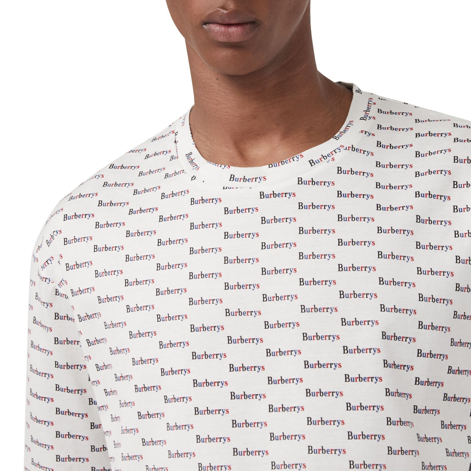 WHITE IP PATTERN T-shirt en coton avec logo d'archive