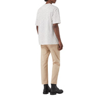 WHITE IP PATTERN T-shirt en coton avec logo d'archive