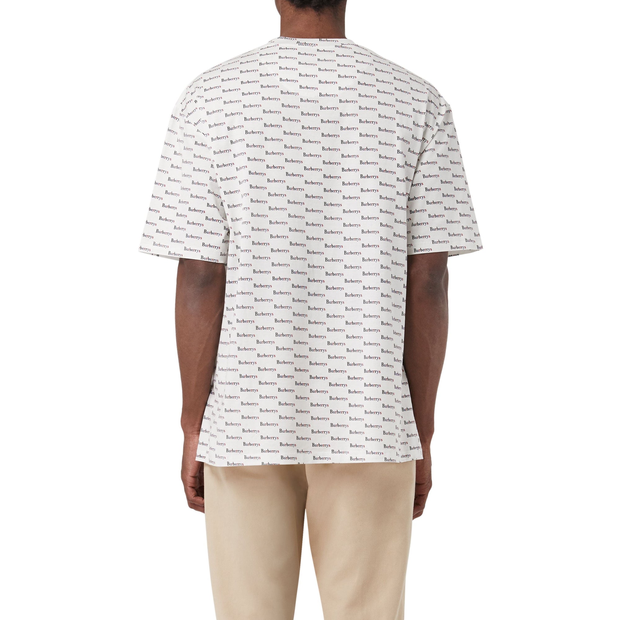 WHITE IP PATTERN T-shirt en coton avec logo d'archive