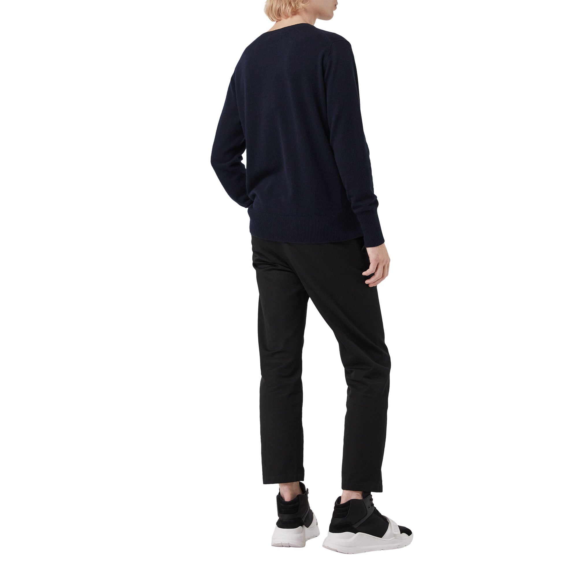 NAVY Pull en cachemire avec logo d'archive brodé