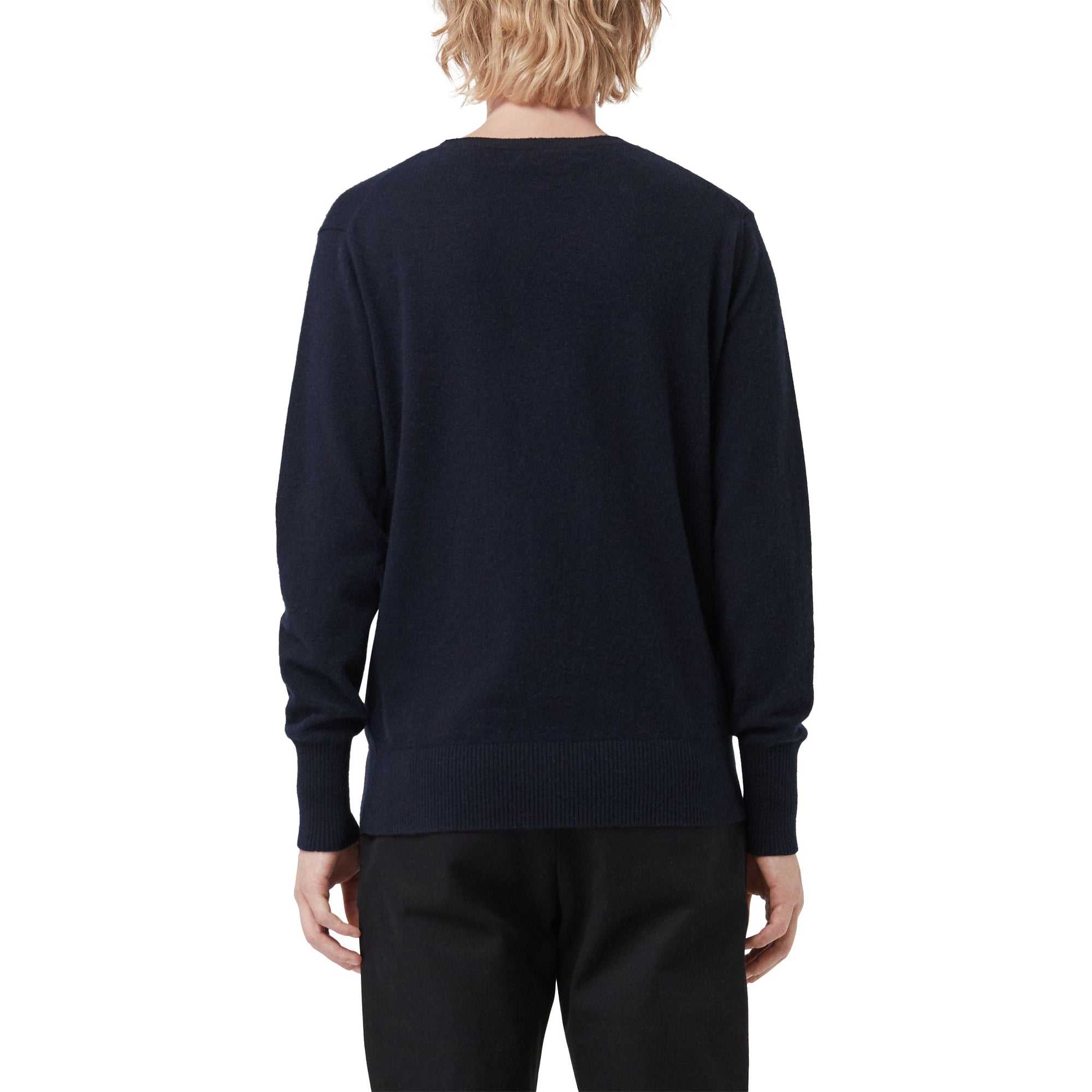 NAVY Pull en cachemire avec logo d'archive brodé