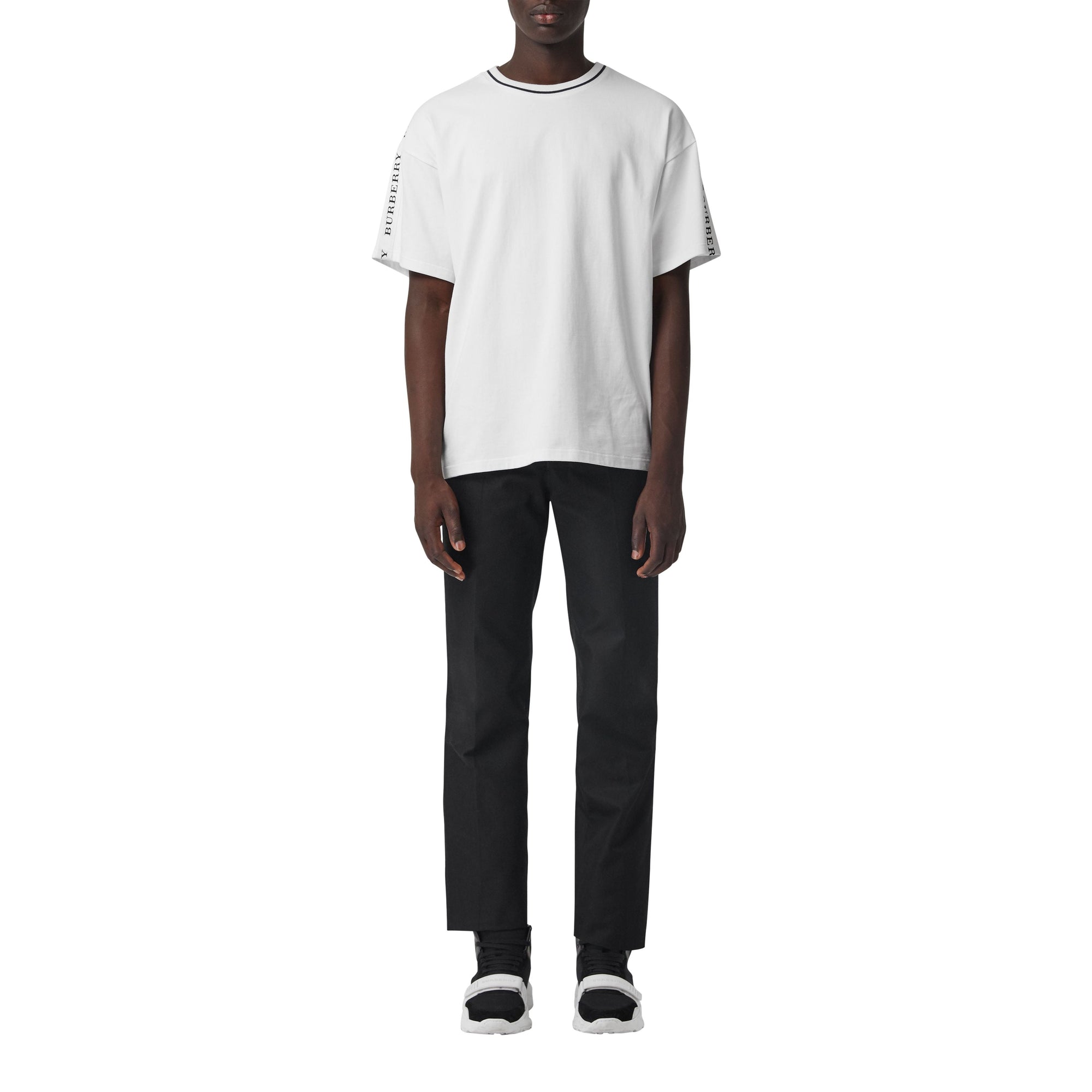 WHITE T-shirt en coton avec liseré