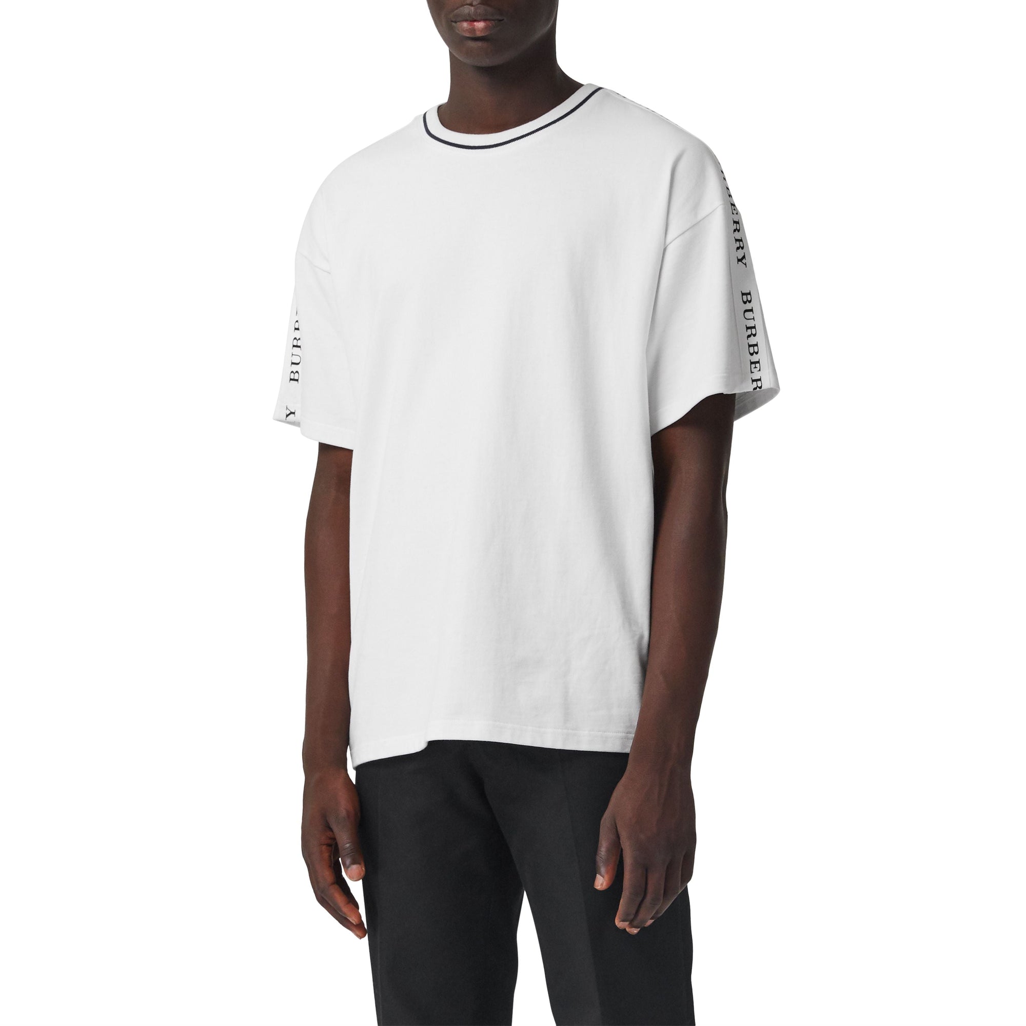 WHITE T-shirt en coton avec liseré