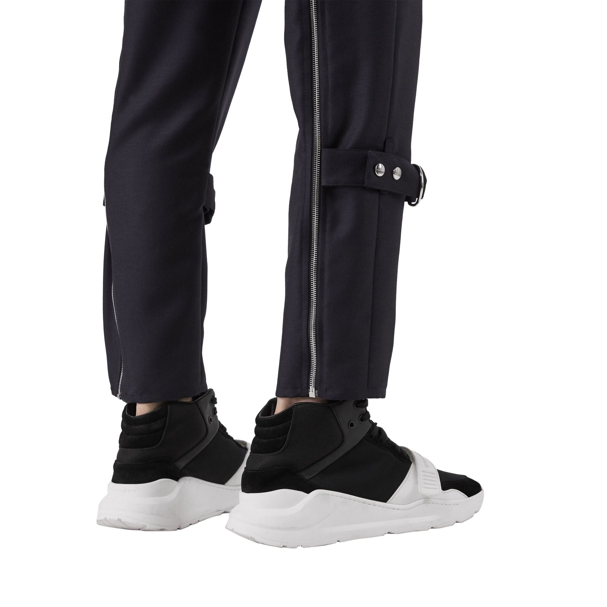 Pantalon punk en laine et mohair - Noir marine