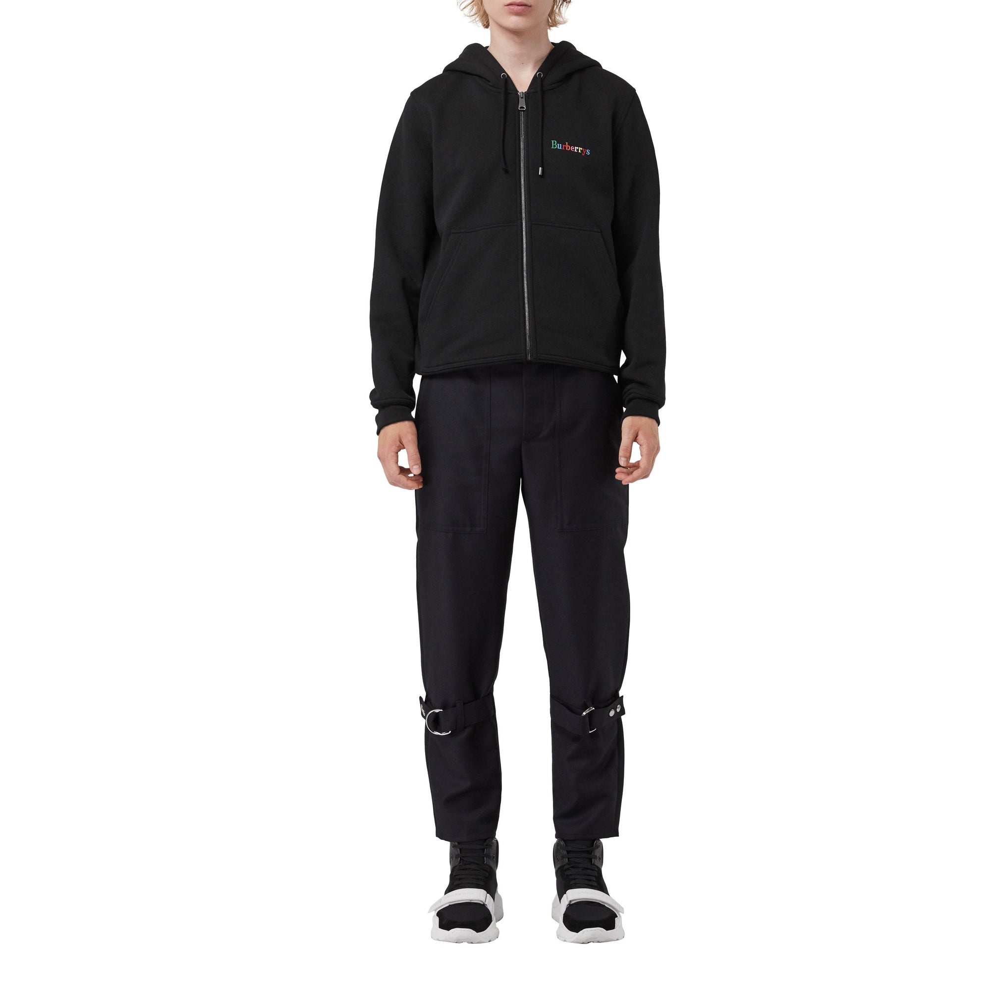 Pantalon punk en laine et mohair - Noir marine