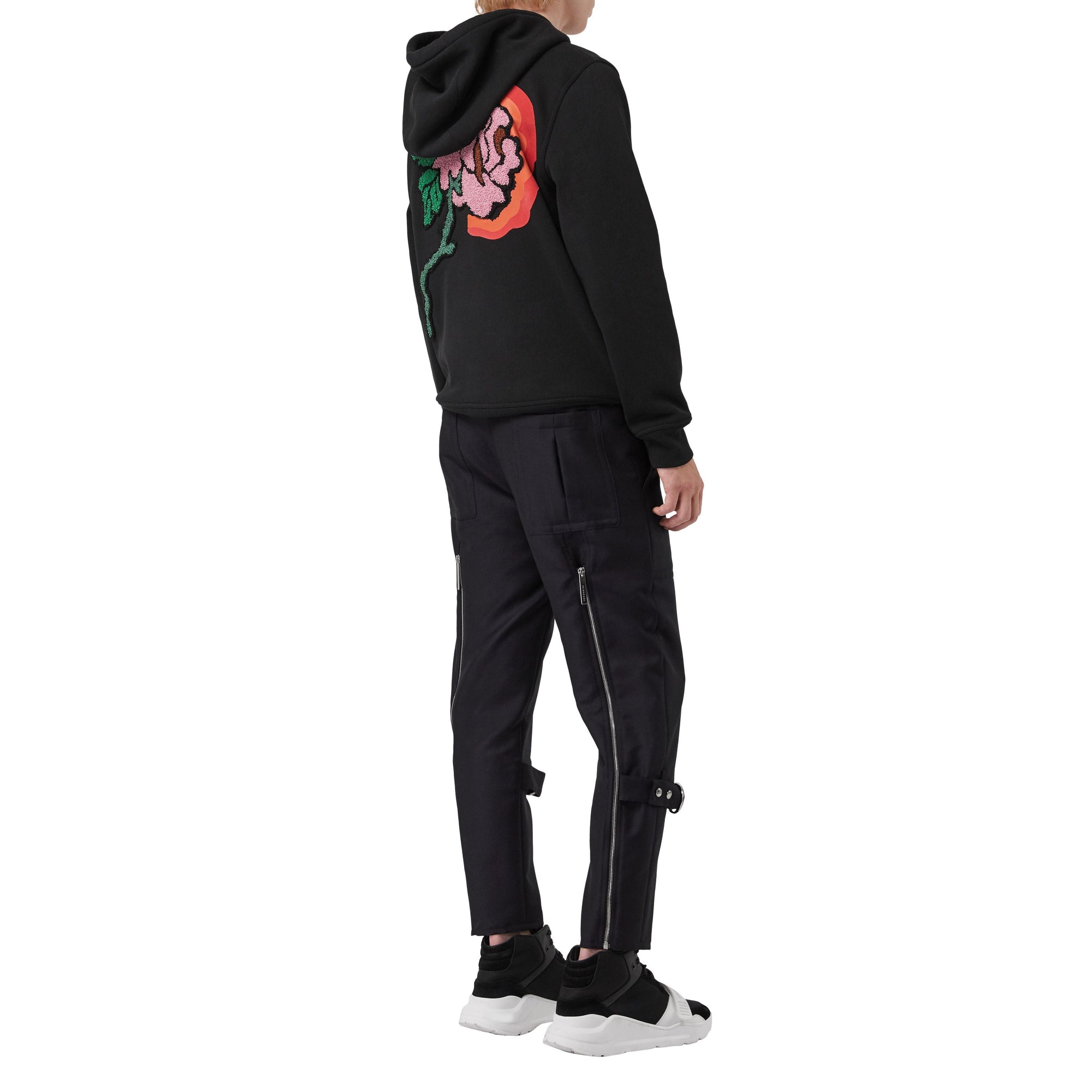 Pantalon punk en laine et mohair - Noir marine