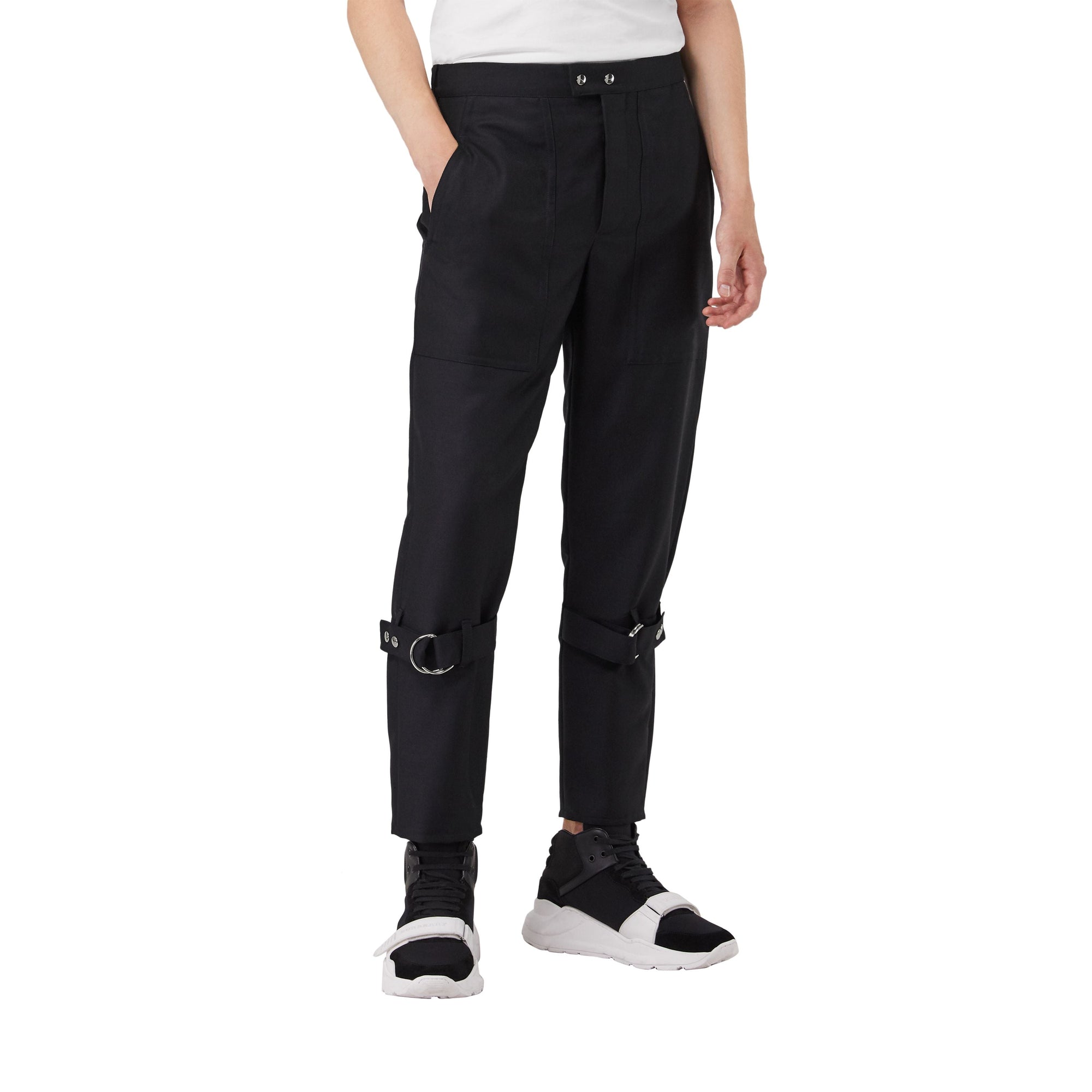 Pantalon punk en laine et mohair - Noir marine