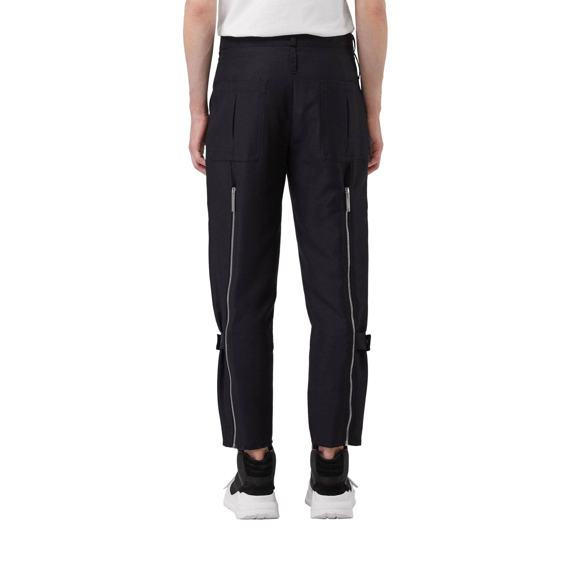 Pantalon punk en laine et mohair - Noir marine