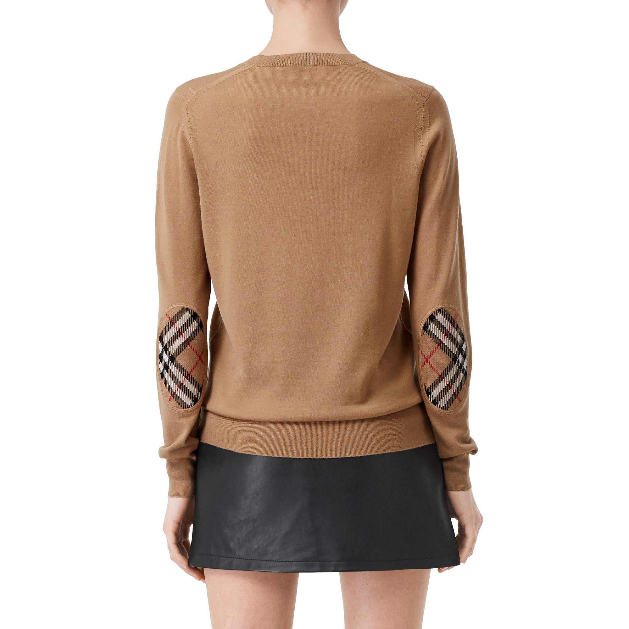 CAMEL Pull en laine mérinos avec Vintage check