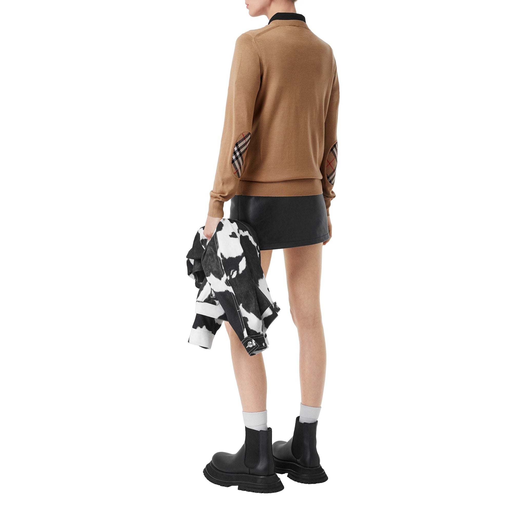 CAMEL Pull en laine mérinos avec Vintage check