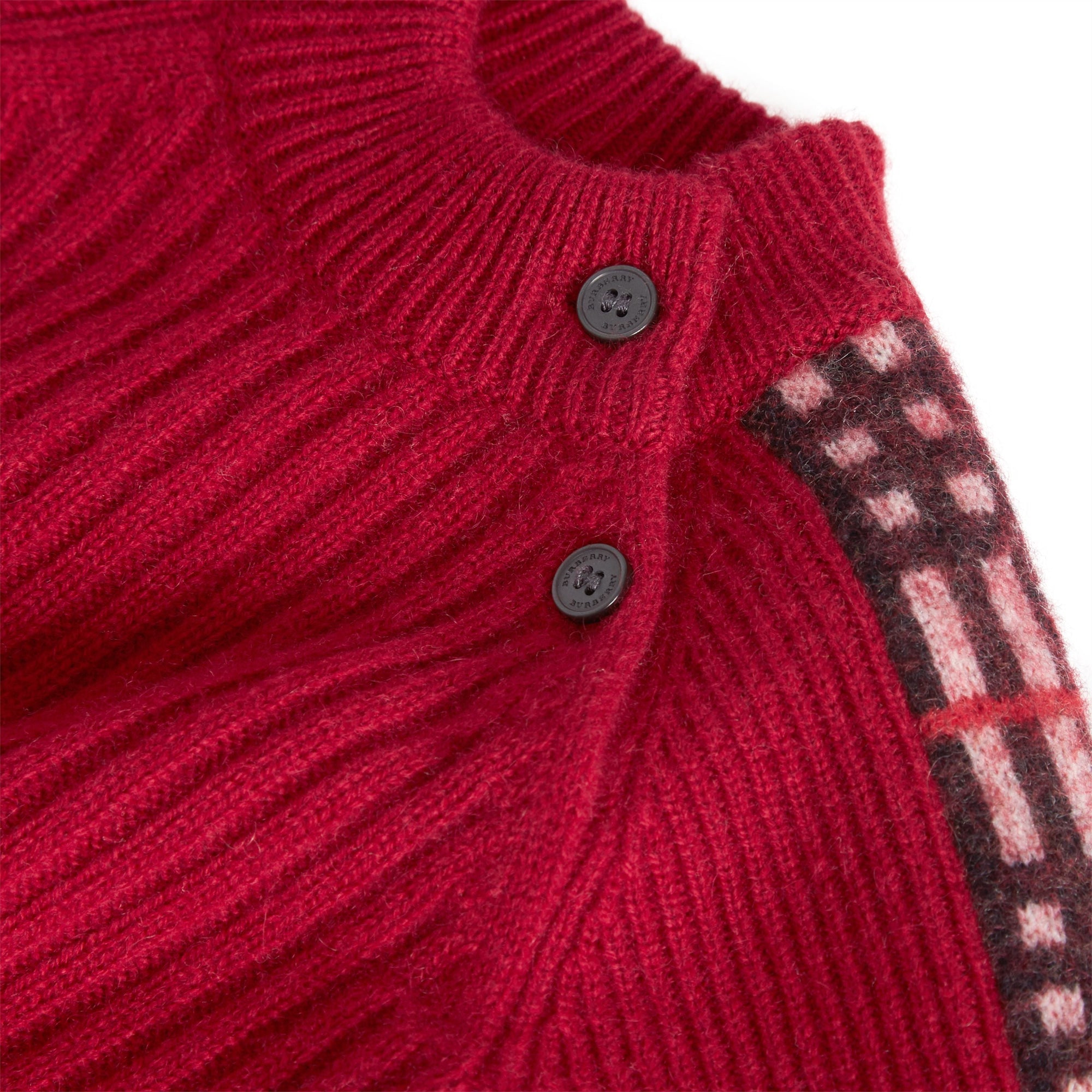 BURGUNDY RED Combinaison en cachemire à motif check