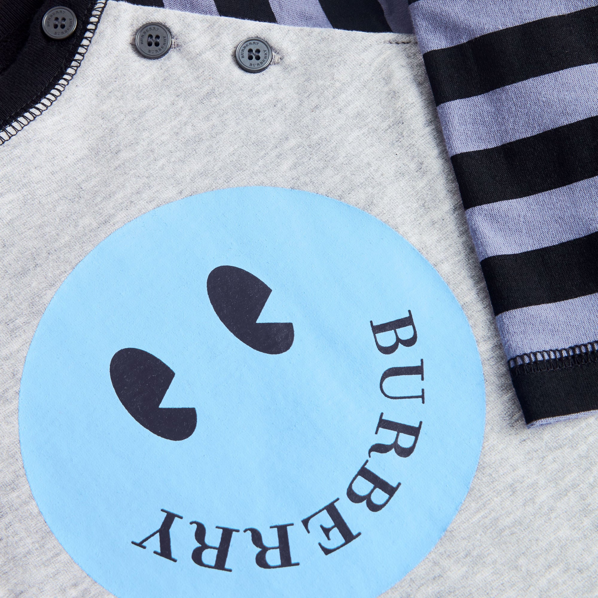 GREY MELANGE Combinaison en coton avec imprimé smiley