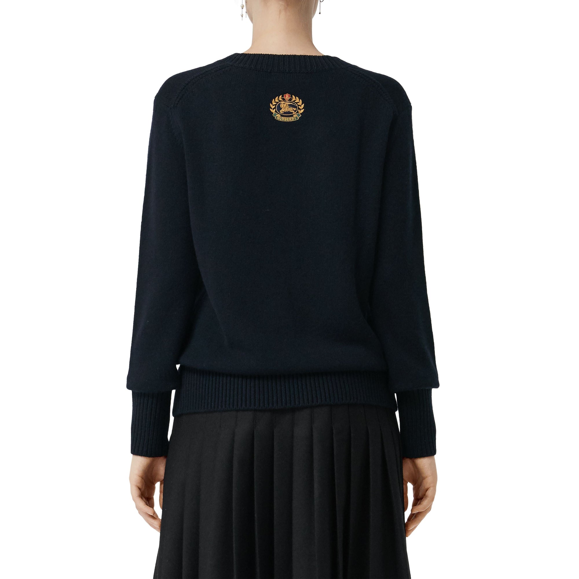 NAVY Pull en cachemire avec appliqué logo d'archive