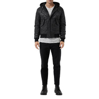 BLACK Veste à capuche matelassée réversible