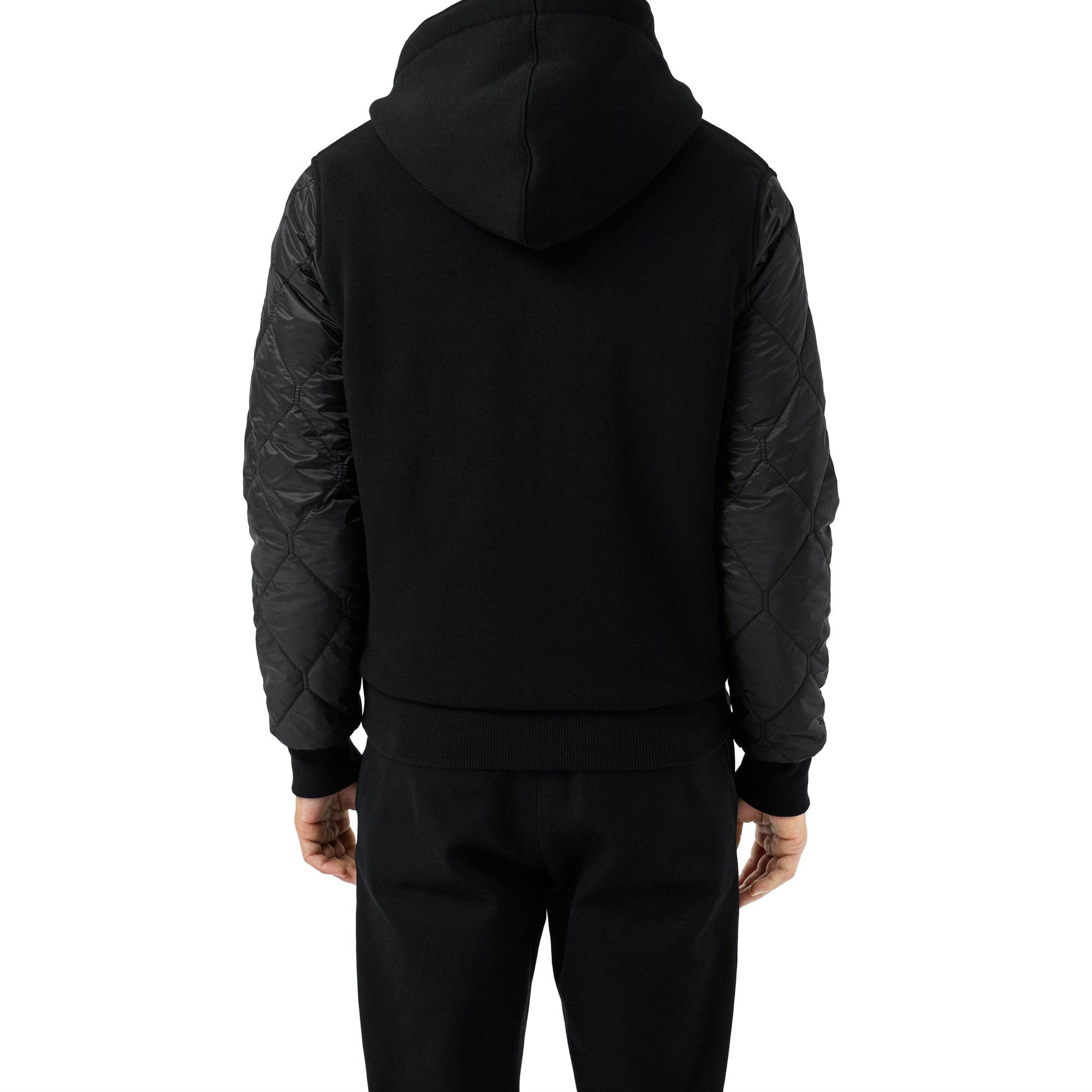 BLACK Veste à capuche matelassée réversible