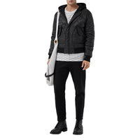 BLACK Veste à capuche matelassée réversible