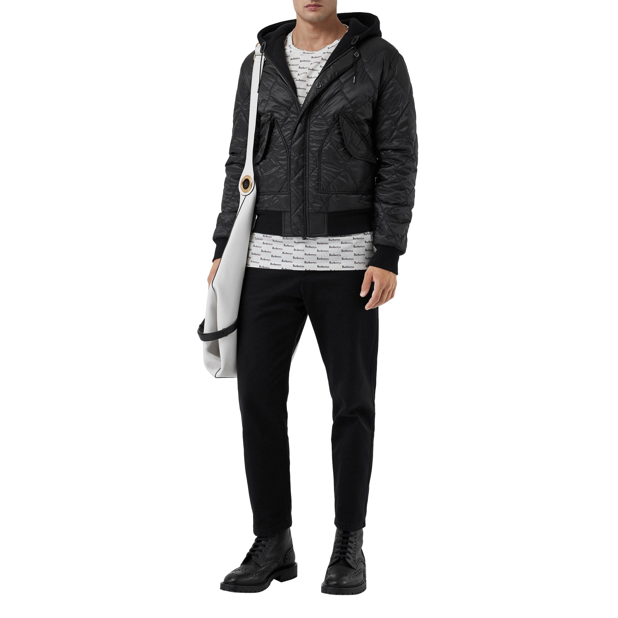 BLACK Veste à capuche matelassée réversible