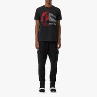 BLACK T-shirt en coton avec écusson