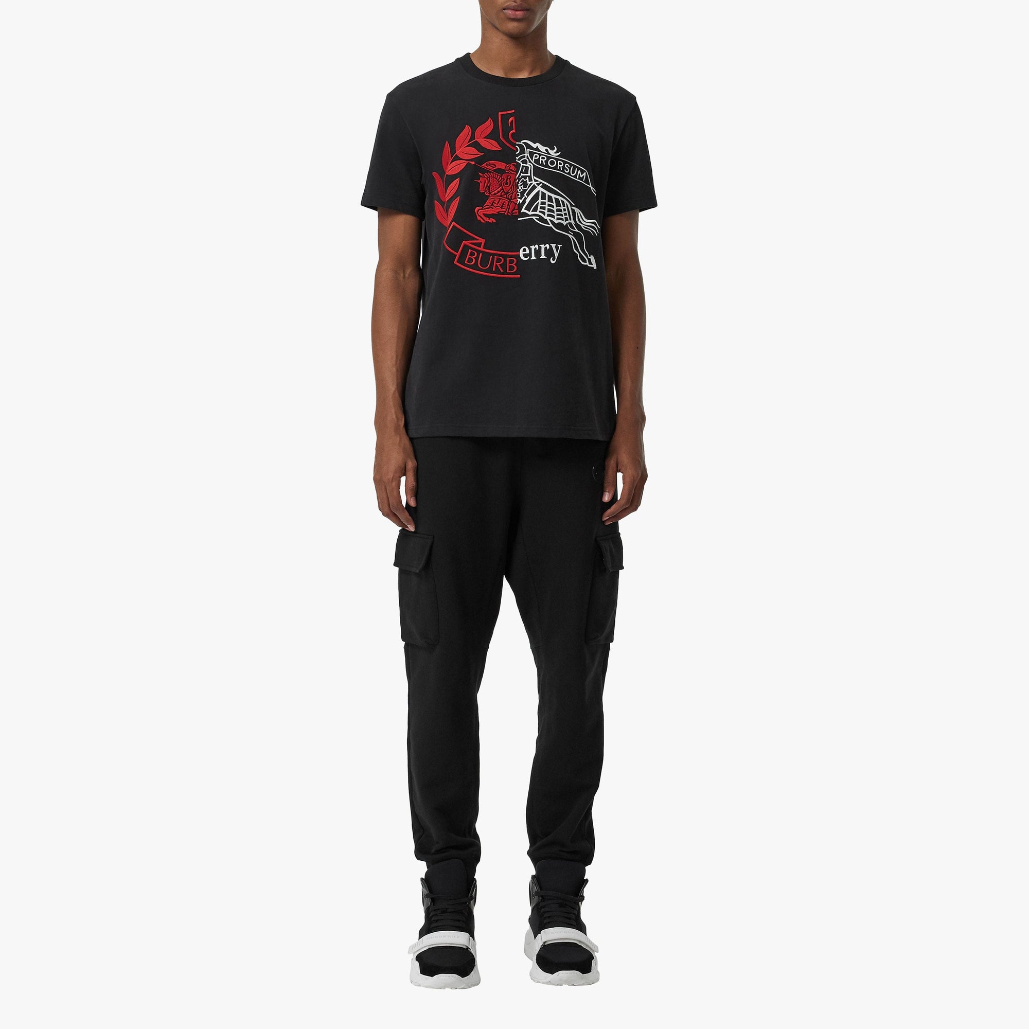 BLACK T-shirt en coton avec écusson