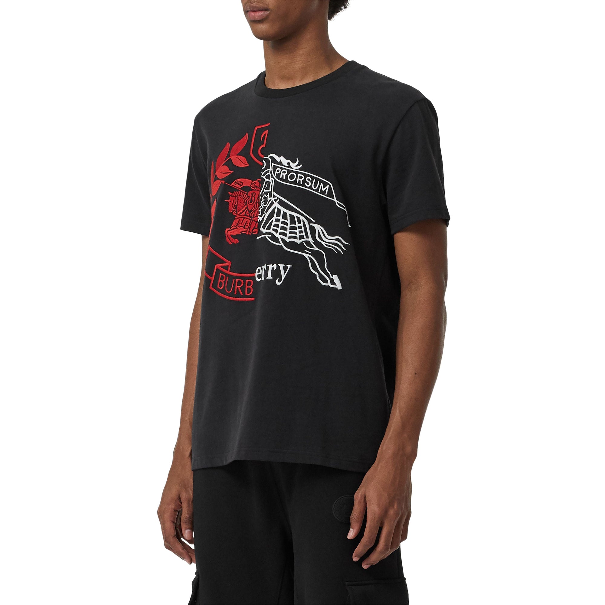 BLACK T-shirt en coton avec écusson