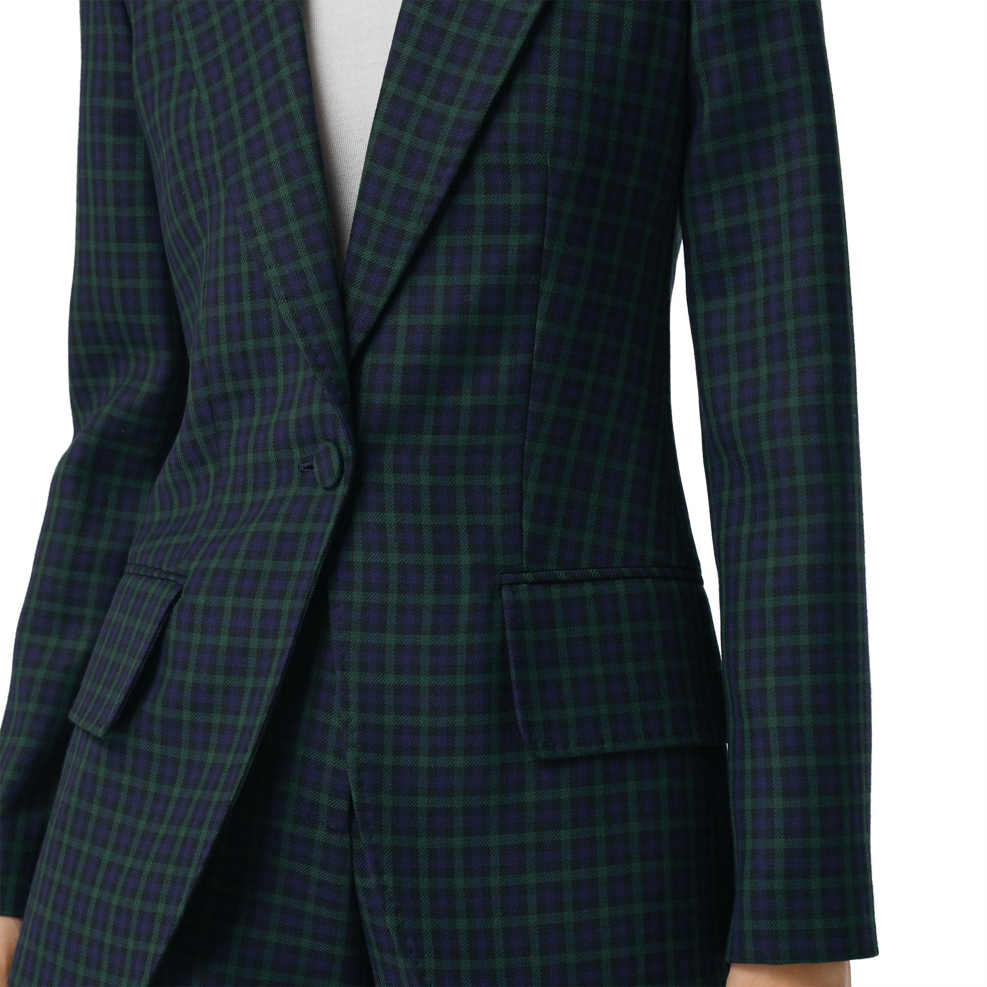 NAVY CHK Blazer en laine extensible à motif check