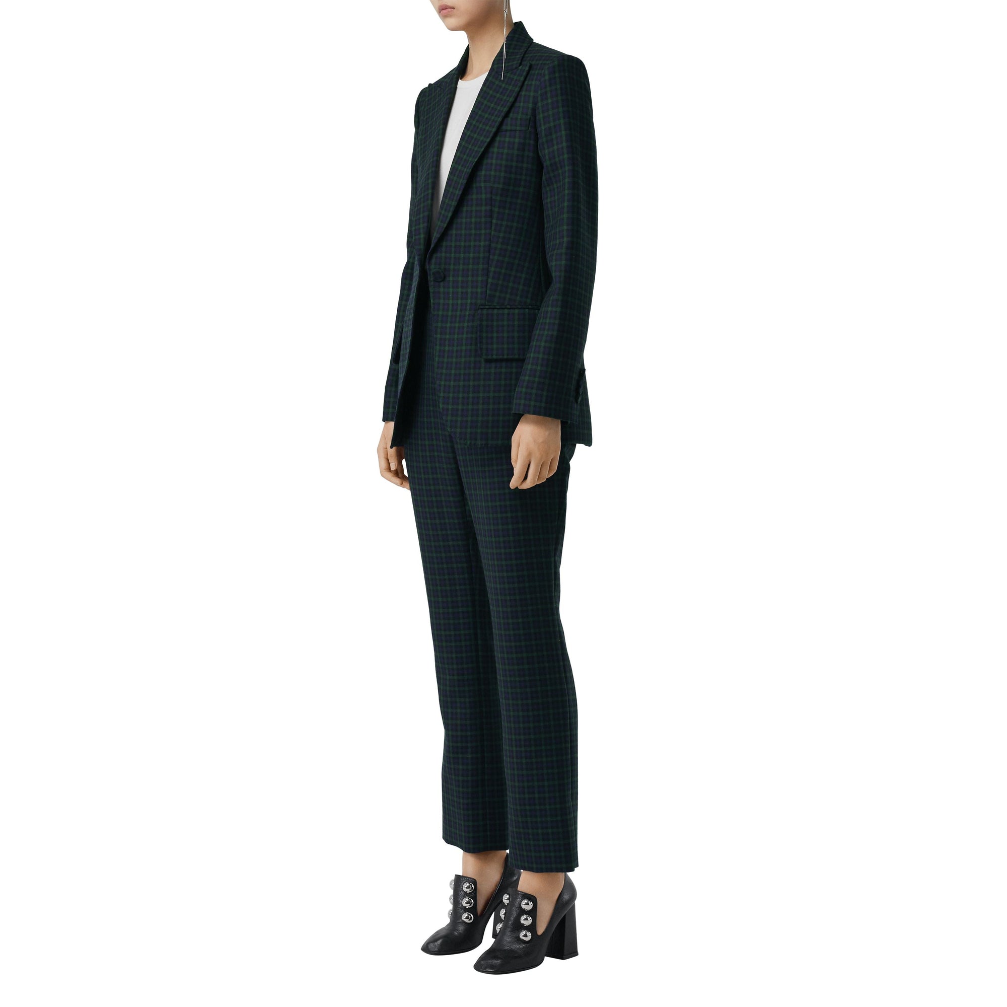 NAVY CHK Blazer en laine extensible à motif check