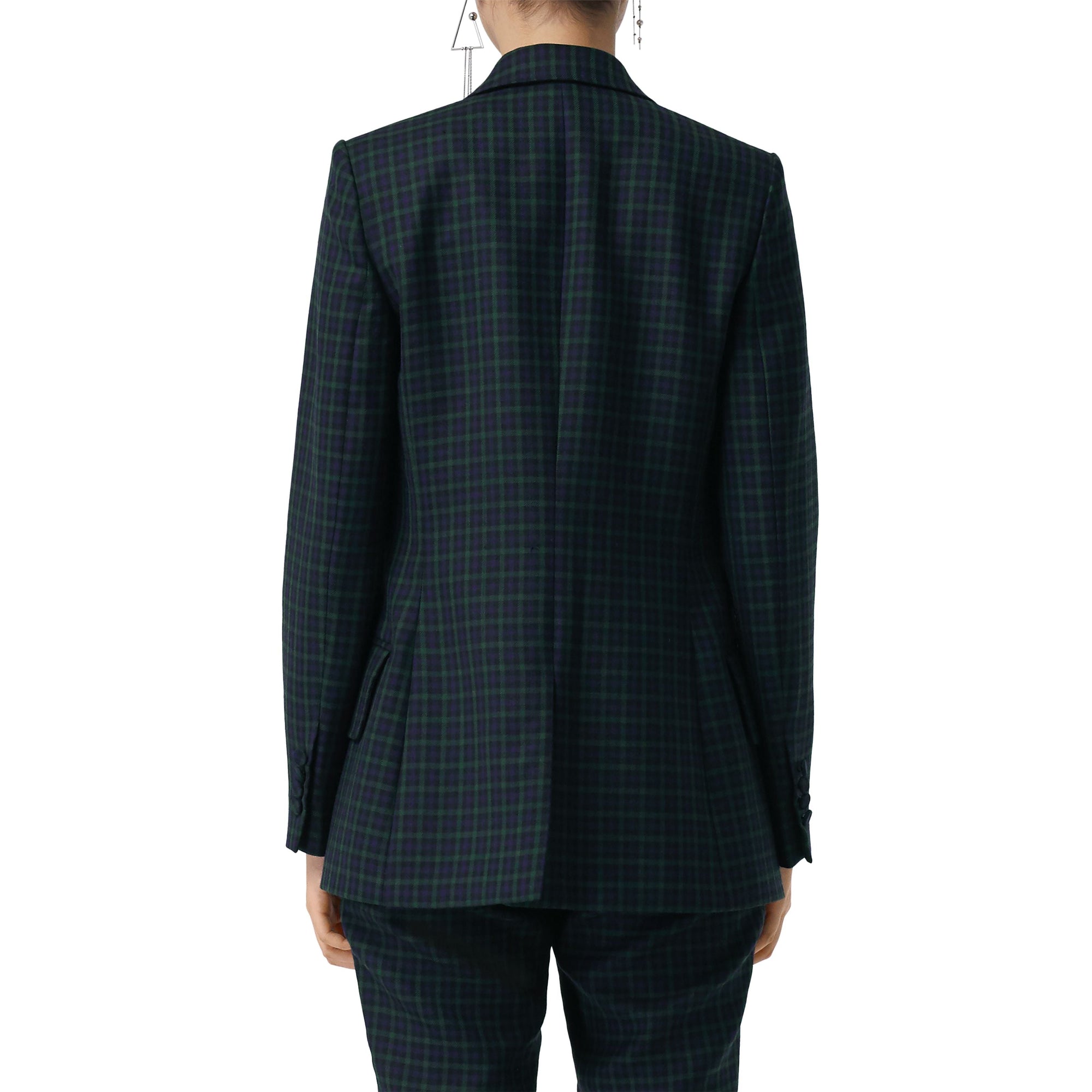 NAVY CHK Blazer en laine extensible à motif check