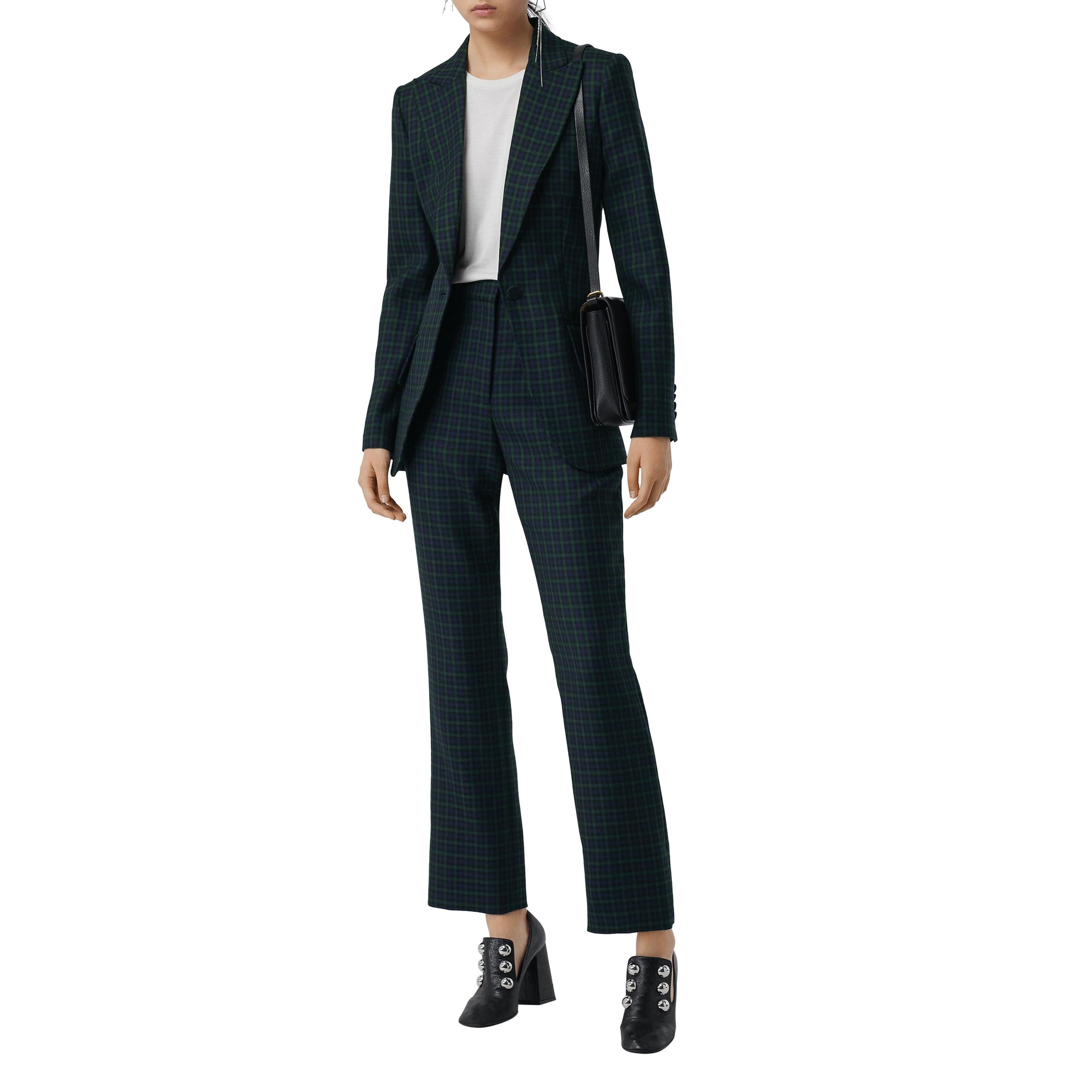 NAVY CHK Blazer en laine extensible à motif check