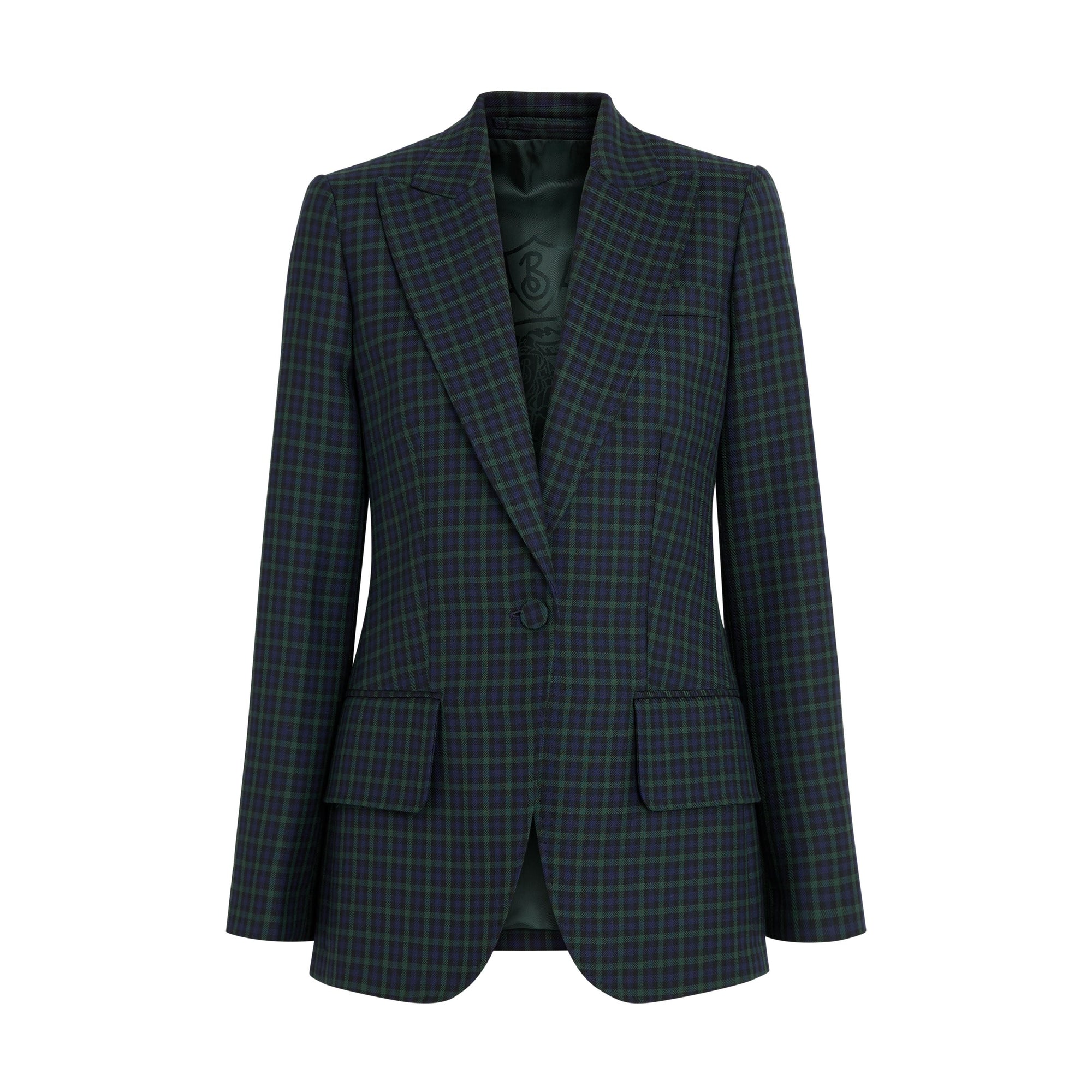 NAVY CHK Blazer en laine extensible à motif check