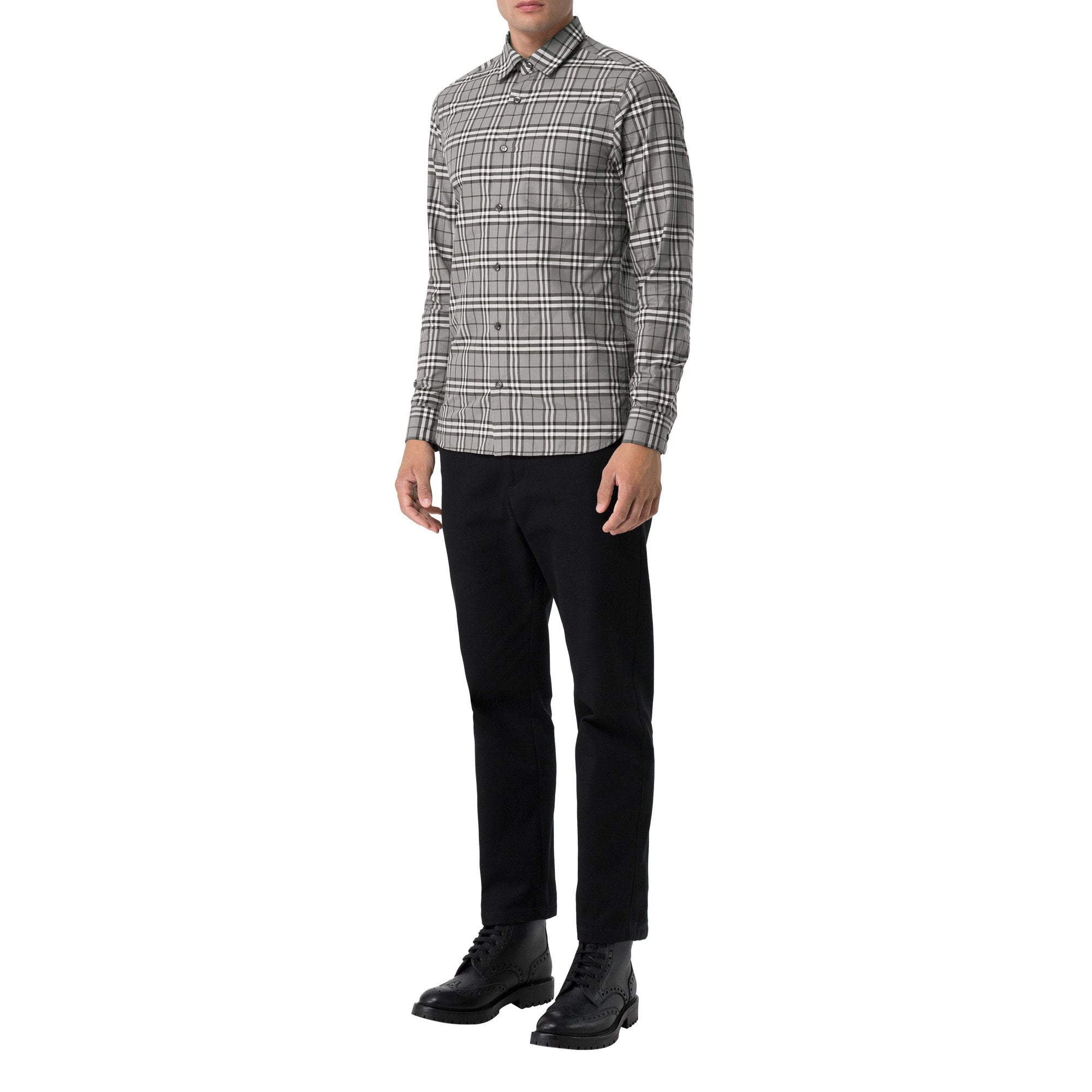 CHARCOAL IP CHK Chemise en coton à motif check