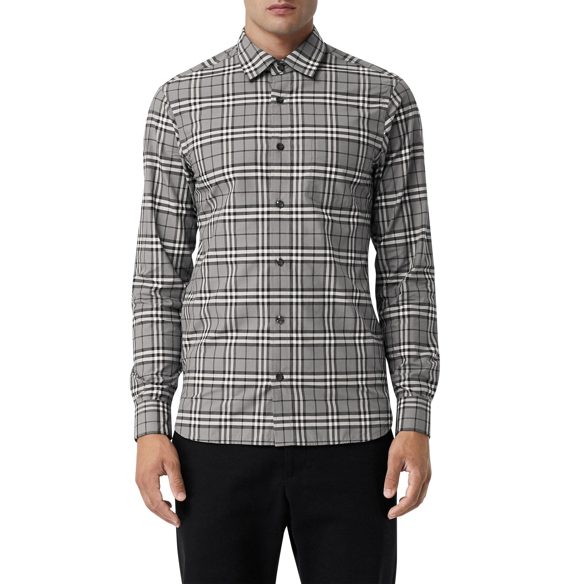 CHARCOAL IP CHK Chemise en coton à motif check