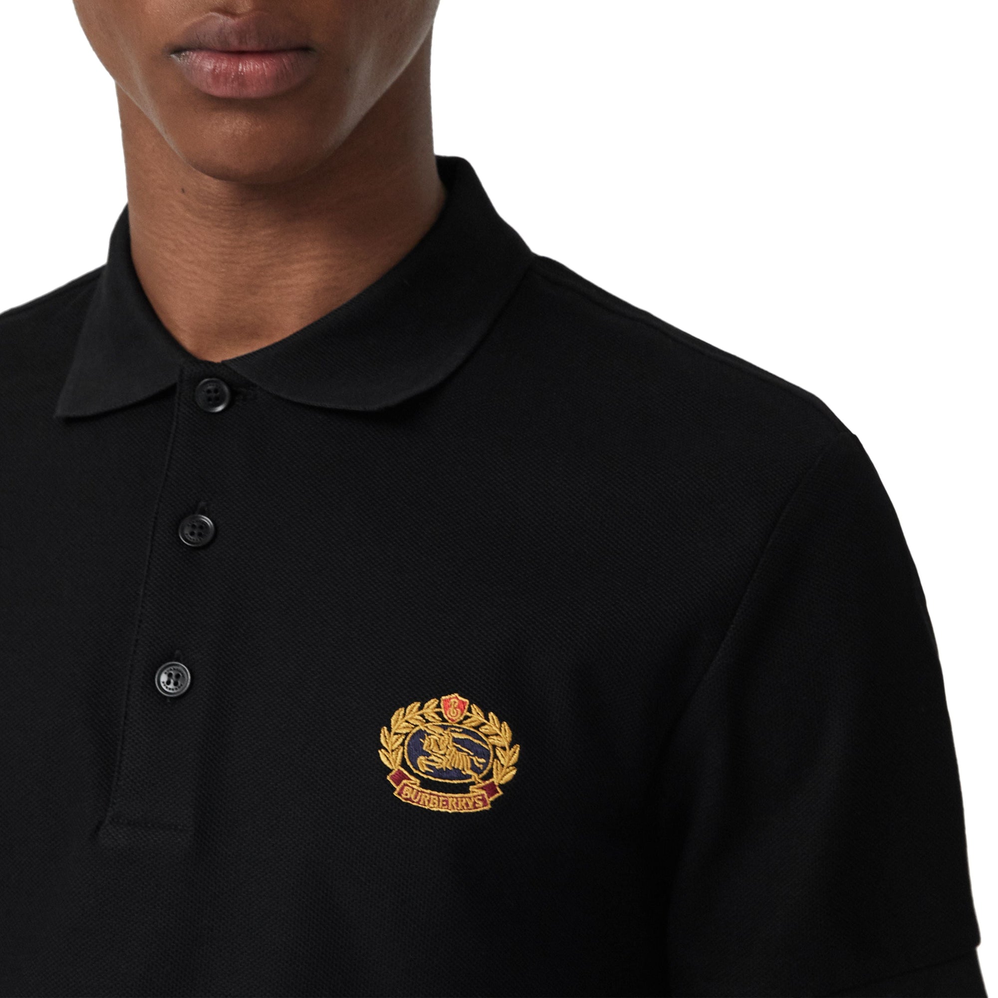BLACK Polo en piqué de coton avec logo d'archive