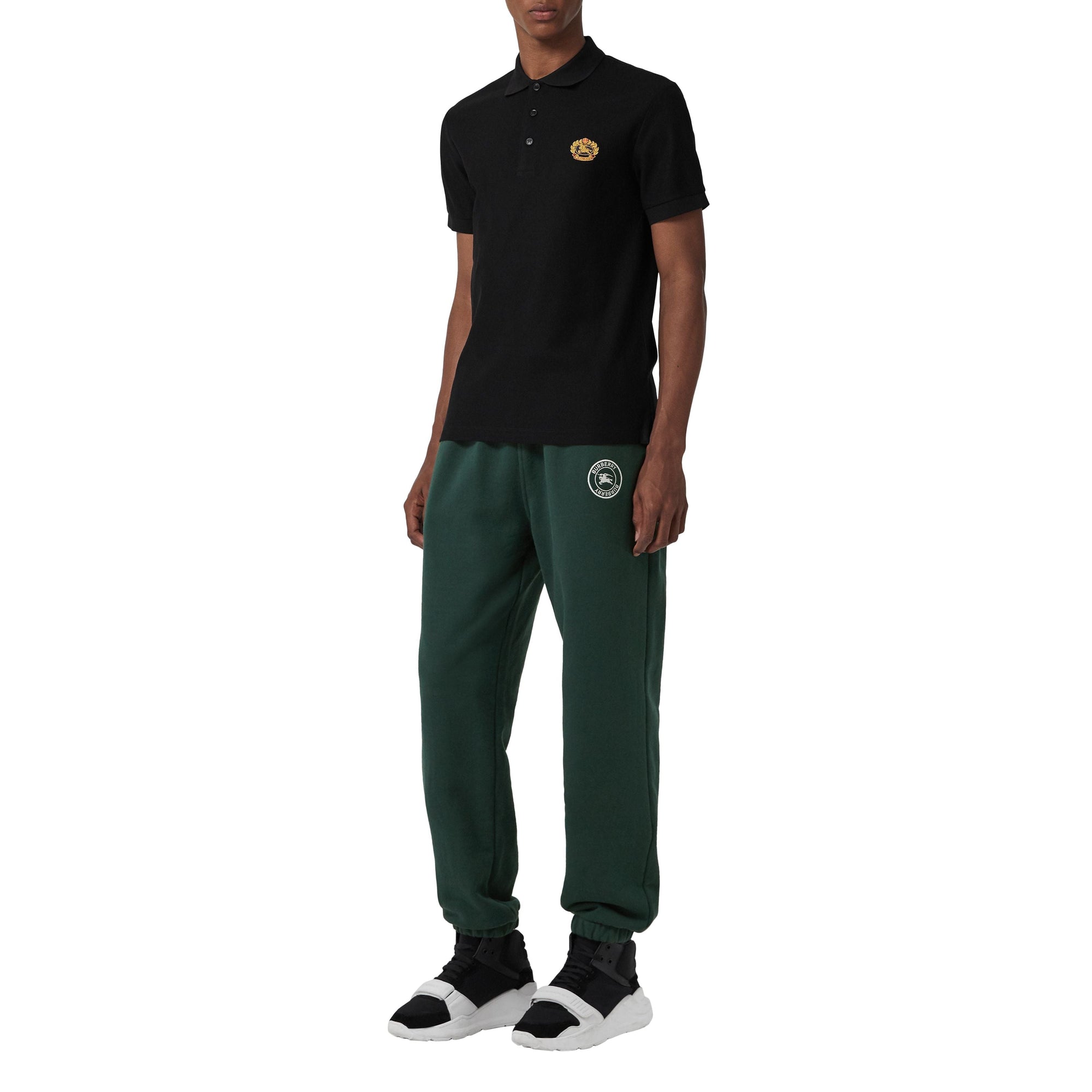 BLACK Polo en piqué de coton avec logo d'archive