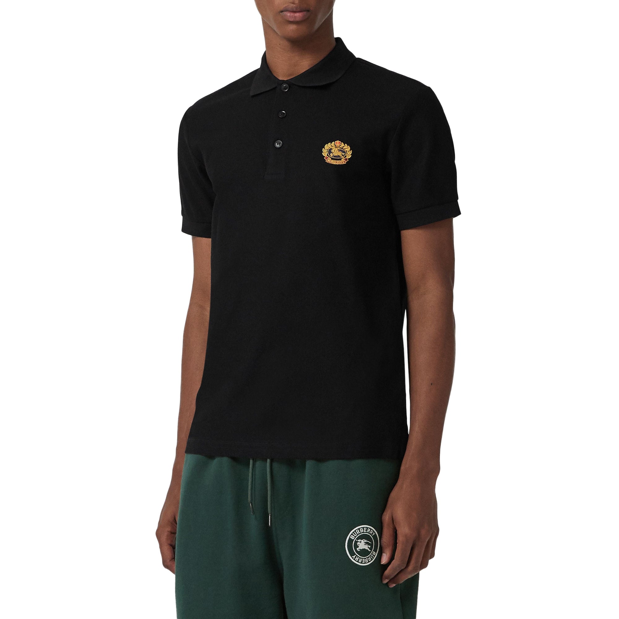 BLACK Polo en piqué de coton avec logo d'archive