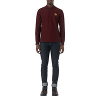 BURGUNDY Polo à manches longues en piqué de coton avec logo d'archive